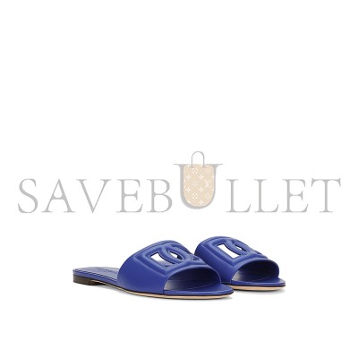 DOLCE GABBANA CALFSKIN SLIDERS WITH DG LOGO CQ0436AY32980623 DOLCE GABBANA CALFSKIN SLIDERS WITH DG LOGO CQ0436AY32980623